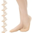 thumbnail image 1 of Womens Toe Topper Socks with Invisible SlingBack 6 Pairs Low Half Cut No Show Toe Covers for Heels, 1 of 6