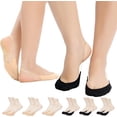 thumbnail image 1 of Womens Toe Topper Socks with Invisible SlingBack 6 Pairs Low Half Cut No Show Toe Covers for Heels, 1 of 6