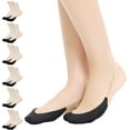 thumbnail image 1 of Womens Toe Topper Socks with Invisible SlingBack 6 Pairs Low Half Cut No Show Toe Covers for Heels, 1 of 6