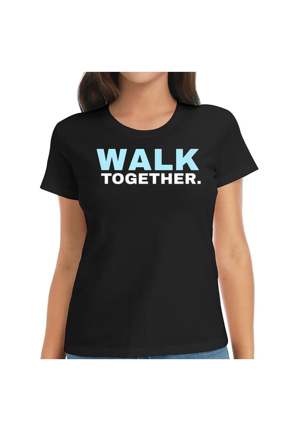 Womens Together Walk Indoor Walking Outdoor Walk At Home Pounds Off T-Shirt Black