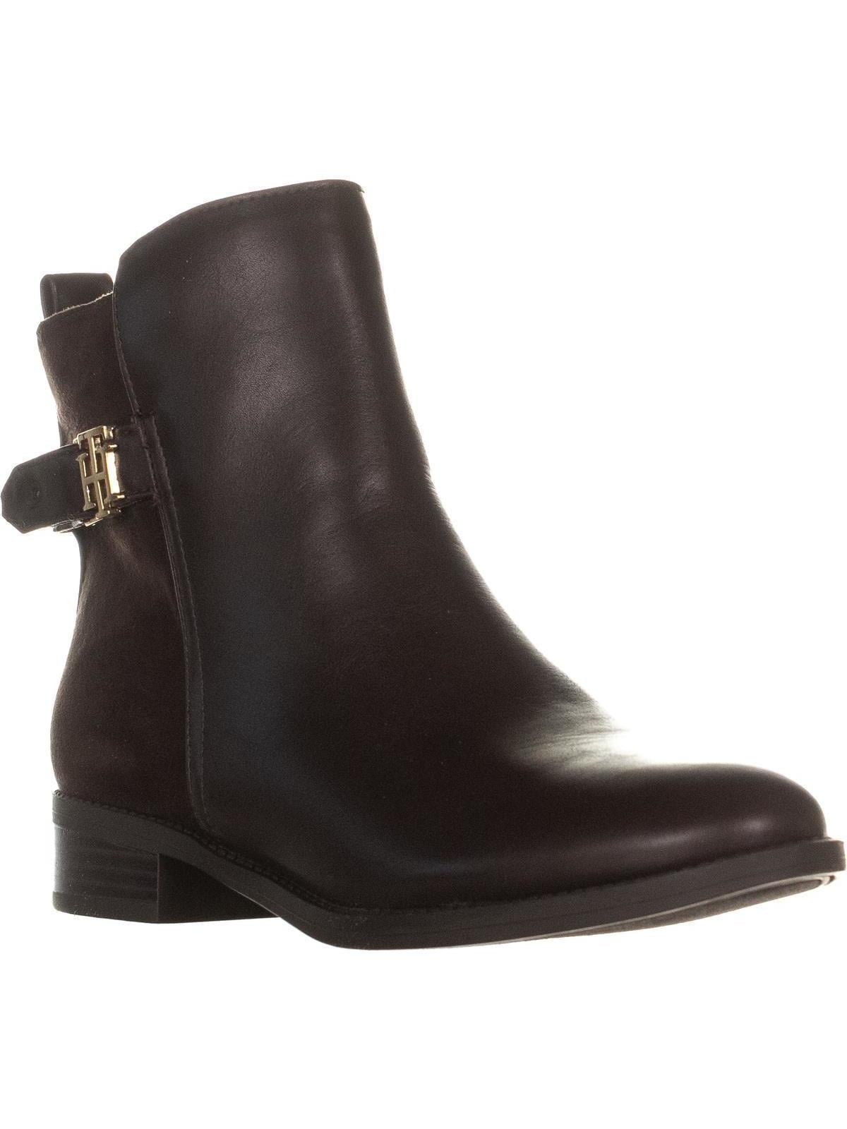 Tommy Hilfiger Women s Irsela Zip up Ankle Heel Boots Dark Brown 7M Walmart