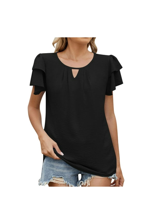 Womens Toos V Neck Tees for Women Short Sleeve Shirt Women Items Under 5 Dollars