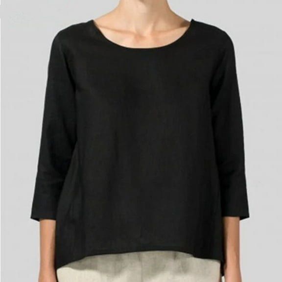 Tbopshirt Womens Tops for Womens Spring and Summer Round Neck Short Sleeve Solid Loose Casual Cotton