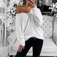 thumbnail image 1 of Tbopshirt Womens Top Women Fashion Casual Solid V-Neck Loose Long Sleeve T-shirt Top Blouse Pullover, 1 of 5