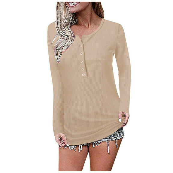 Tbopshirt Womens Top Womens V Neck Shirts Long Sleeve Solid Basic Tops Tees