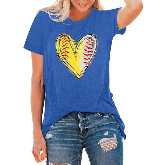 Womens Top Graphic Print Round Neck Short Sleeve Family Matching Womens Golf Shirt,Blue,3XL