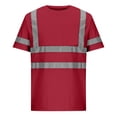 thumbnail image 1 of Womens Tops Under $10 - Shirts for Men Construction Short Sleeve Quick Dry with Pocket Workwear, Class 3 High Visibility Shirts with Reflective Strips Wine XXXXXL, 1 of 4