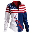 thumbnail image 1 of Womens Tops 250Th Anniversary National Flag Print Blouse Patriotic Casual Long Sleeve Shirt T-Shirts for Women Blue 3Xl, 1 of 3