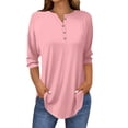 thumbnail image 1 of Womens Tops 3/4 Length Sleeve Tops Neck Casual Print Tunic T Shirts Three Quarter Length Tops Blouses For Women, 1 of 5