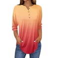 thumbnail image 1 of Womens Tops 3/4 Length Sleeve Tops Neck Casual Print Tunic T Shirts Three Quarter Length Tops Blouses For Women, 1 of 5