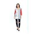 thumbnail image 1 of Womens Tops 3/4 Sleeve Lightweight Round Neck Button Down with front pockets., 1 of 4