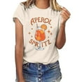 thumbnail image 1 of Womens Tops Aperol Spritz Graphic Short Sleeve Casual Tee for Drinks Lovers T Shirts for Women Beige L, 1 of 3