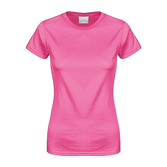Womens Tops Basic Cotton Crew Neck Slim Fit Tee Tunic Length T Shirt 97% Cotton 1Pc 2Xl Shirts for Women