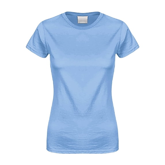 Womens Tops Basic Cotton Crew Neck Slim Fit Tee Tunic Length T Shirt 97% Cotton 1Pc S Shirts for Women