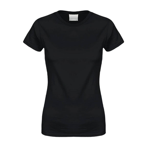 Womens Tops Basic Cotton Crew Neck Slim Fit Tee Tunic Length T Shirt 97% Cotton 1Pc Xl Shirts for Women