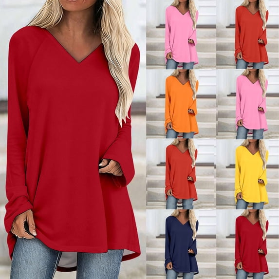 Womens Tops Boho Fashion Casual Long Sleeve Fall Winter Crewneck Loose Fit Blouse Printed Pattern Casual Blouses