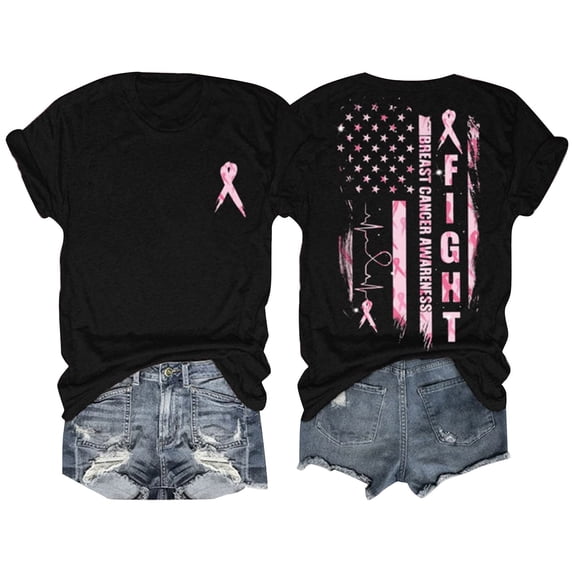 Womens Tops Breast Cancer Awareness Women's Breast Cancer Awareness T Shirt Black