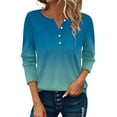 thumbnail image 1 of Womens Tops Button Long Sleeve Round Neck Solid Color Loose Fit Casual Tunic Top Soft Comfortable Polyester Spandex Blend Perfect For Homewear Street Wear M Sweaters For Women, 1 of 5