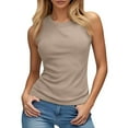 thumbnail image 1 of Womens Tops Camisole Tops For Women Shelf Bra Camisoles Tank Basic Layer Womens Top Dressy Crop Top for Women Workout Long Cat but Did You Compression Camisoles Brown XL, 1 of 6
