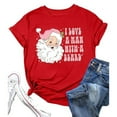 thumbnail image 1 of Womens Tops Casual Christmas Print Round Neck Short Sleeve T Shirt Plus Size Fall Outfits Clothes,Red,L, 1 of 2