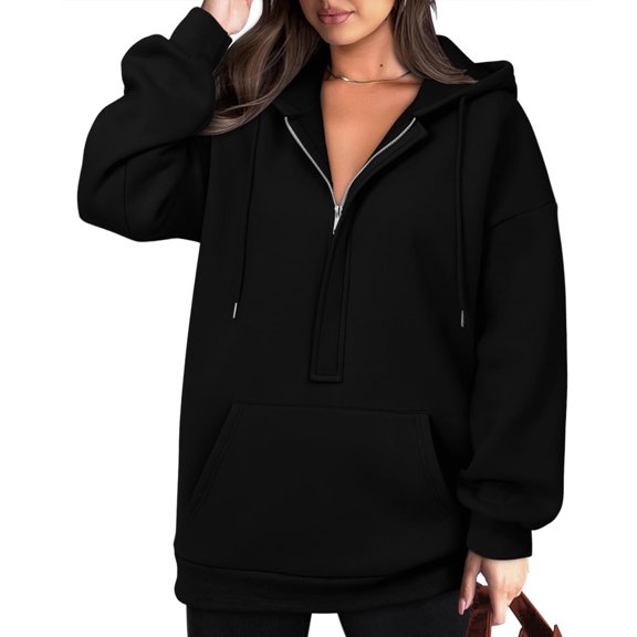 Womens Tops Casual Women's Long Sleeve Shirt Hooded Long Sleeve Zipper Solid Cardigan Blouse Hoodies Sweatshirt Tops With Pocket