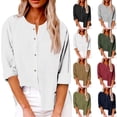 thumbnail image 1 of Womens Tops Casual Plus Size Long Sleeve Crew Neck Solid Color Lightweight Tops & Blouses Summer Casual Shirts Gifts for Women WhiteS, 1 of 1