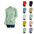 thumbnail image 1 of Womens Tops Casual Pullover Hoodie Knit Sweaters Y2K Trendy Back to School Outfit Sweater Loose Fit Ribbed Long Sleeve Top Soft Comfortable Round Neck Basic Tunic Blouse For Fall Winter, 1 of 5