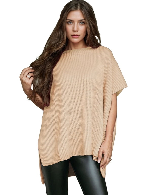 Womens Tops Casual Short Sleeve Sweater Loose Oversized Shirts Spring Tops for Women M