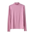 thumbnail image 1 of Womens Tops Casual Solid Long Sleeve Fitted Turtleneck Sweater Top Blouses For Women, 1 of 7