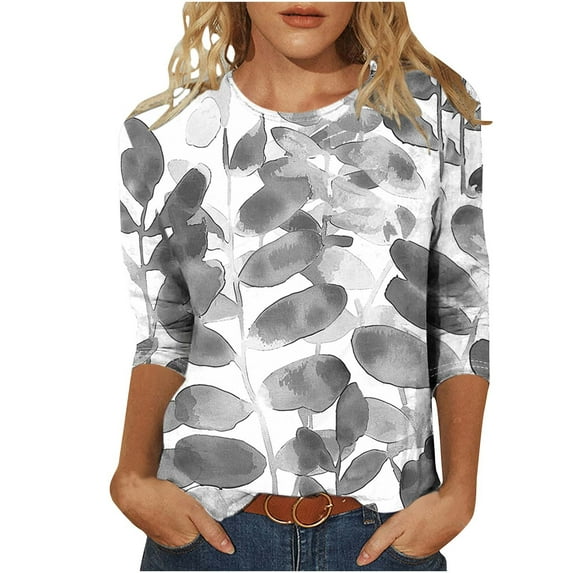 Womens Tops, Casual Summer Tops for Women Over 50 Ladies Tops And Blouses Short Sleeve Grey Shirts for Women Chest Coverage Graphic Tees Vintage 90S Spring Shirts for Women 2025