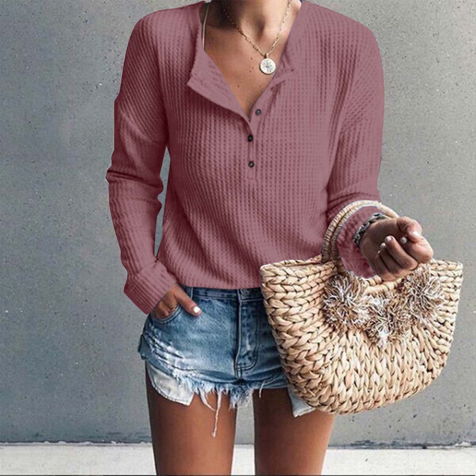 Waffle Ribbed Polo Tunic Top