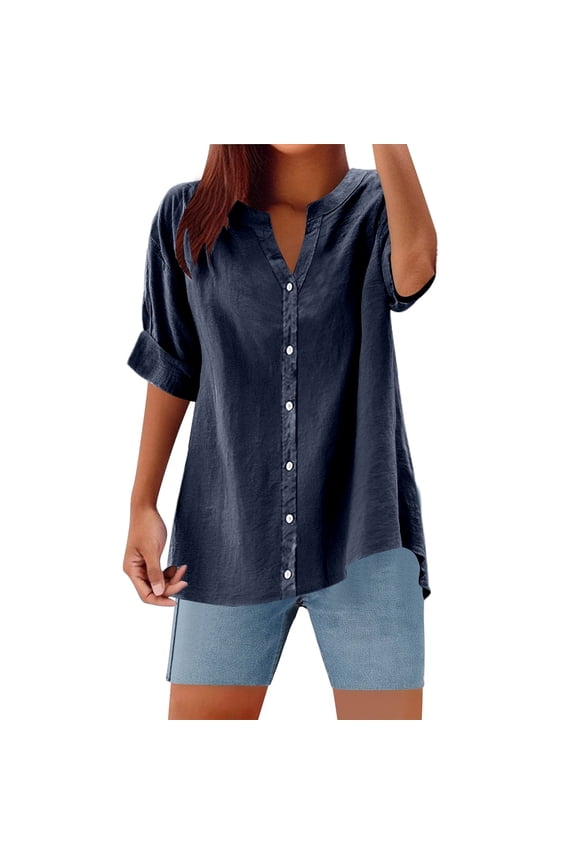 Womens Tops Casual Women's Shirt With Button Design For Everyday Wear Athletic Shirts for Women Long Sleeve 2x Shirts Women Plaid Lace Shirt Soft plus Tunic Tech Medium Neon Wolf Blue L