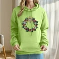 thumbnail image 1 of Womens Tops Christmas Hooded Printed Long Sleeved Off Shoulder Sleeves Sweatshirt,Sweatshirts for Women Green S, 1 of 6