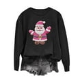 thumbnail image 1 of Womens Tops Christmas Printed Long Sleeved Loose Casual Top Regular Sleeve Hooded Sweatshirt,Blouse for Women Black S, 1 of 6