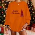 thumbnail image 1 of Womens Tops Christmas Tree Printing Long Sleeve Winter Casual Sports Round-Neck Sweatshirt,Sweatshirts for Women Orange M, 1 of 5