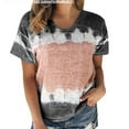 thumbnail image 1 of Womens Tops Plus Size Color Block Tie-Dye Patchwork T-Shirts, 1 of 6