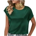 thumbnail image 1 of Womens Tops Tbopshirt Summer Tops for Women,Plus Size T Shirts,Women's Casual Solid Color Short-Sleeved Crew-Neck Top,Short Sleeve Blouses, 1 of 6