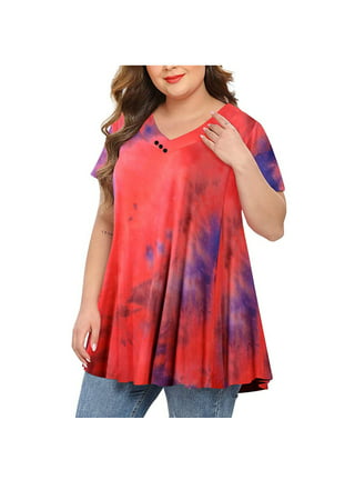 Just Love Loop Terry Tie Dye T-shirt for Women (Tie Dye Aqua Lilac White,  Small) 