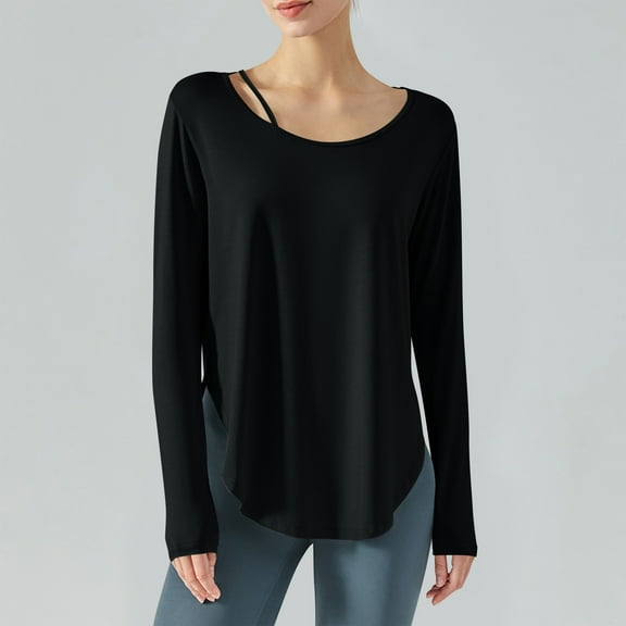 Womens Tops ,Women's UPF 50  Sun Protection T-Shirts Long Sleeve Boat Neck Workout Lightweight Quick Dry Tops