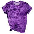 thumbnail image 1 of Womens Tops Clearance under $10 Teen Girls Tie Dye Blouses Print Blouse Tshirt Short Sleeve Crew Neck Fall Summer Blouses 2023 Soft Comfy Clothing, 1 of 2