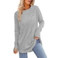 thumbnail image 1 of Womens Tops! Comdrip Long Sleeve Shirts for Women Business Casual Tops Fall Fashion Clothes Workout Plus Size Teacher School Outfits 2025 Womens Fall Tops Grey 2XL, 1 of 7