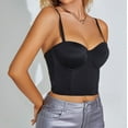 thumbnail image 1 of Womens Tops Corset Top Bustier Tight Fitting Tank Suspender Solid Short Fashion Tank Top for Women, 1 of 8
