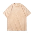 thumbnail image 1 of Womens Tops Cotton T Shirts Oversized Unisex Short Sleeves Casual Loose Wash Solid Basic Tee Tops, 1 of 1