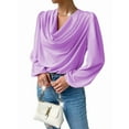 thumbnail image 1 of Womens Tops Cowl Neck Shirts Long Sleeve Teacher Clothes Office Business Dressy Casual Blouse  S, 1 of 3