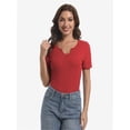 thumbnail image 1 of Womens Tops Crew Neck Summer Short Sleeve Casual Slim Fitted Tshirt, 1 of 6
