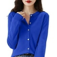 thumbnail image 1 of Womens Tops Crochet Cardigan Sweaters Classic Version With Reinforced Shoulders Collar Cuffs Viscose Fiber Soft Warm Breathable Xl Sweaters For Women, 1 of 4