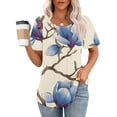 thumbnail image 1 of Womens Tops Dressy Casual 3/4 Sleeve V Neck Womens T Shirts Loose Fit Pack My Orders Placed By Me, 1 of 5