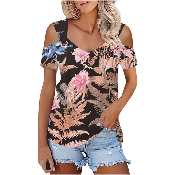 Womens Tops Dressy Casual Womens Shirts Xl Womens Business Casual Tops Short Sleeve White Crewneck Shirt Women Women Summer Shirts Cotton