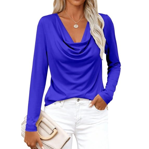 Womens Tops Dressy Casual Clothing 2026 Summer Cowl Neck Short Sleeve Blouses Spring Business Work Office Shirts