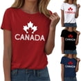 thumbnail image 1 of Womens Tops Dressy Casual Graphic T Shirt For Canada Day Celebration Short Sleeve Round Neck Top For Tunics Trendy Clothing, 1 of 3